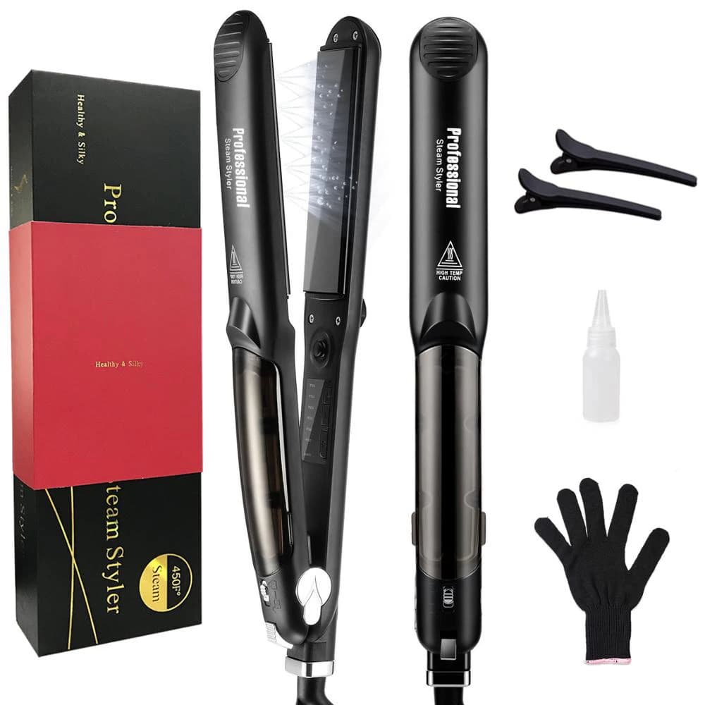 Professional Steam Hair Straightener Ceramic Vapor Hair Flat Iron Straightening Iron Curler Steamer Hair Styling Tool