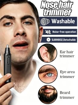 Electric Nose Hair Trimmer for Men and Women, USB-C Rechargeable Ear Nose Groomer with Stainless Steel Head