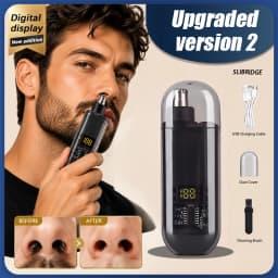 Electric Nose Hair Trimmer for Men and Women, USB-C Rechargeable Ear Nose Groomer with Stainless Steel Head