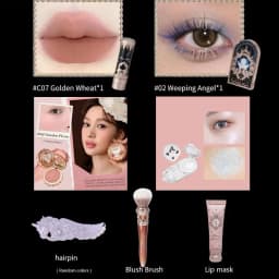 Flower Knows Full Makup Set Little Angel Collection The Sweetie Bear Gift Box Blush Cream Matte Lipstick Highlighter All in One