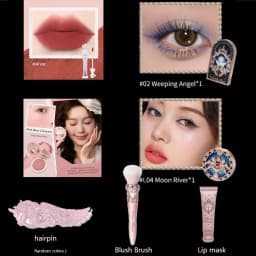 Flower Knows Full Makup Set Little Angel Collection The Sweetie Bear Gift Box Blush Cream Matte Lipstick Highlighter All in One