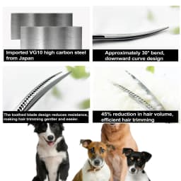 Wingsbro 8 Inch Dog Curved Shark Scissors, Pet Grooming Thinning Scissors, Dog Grooming and Hair Trimming Tool