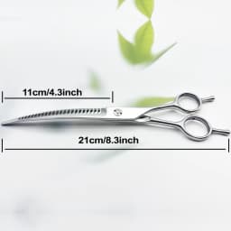 Wingsbro 8 Inch Dog Curved Shark Scissors, Pet Grooming Thinning Scissors, Dog Grooming and Hair Trimming Tool
