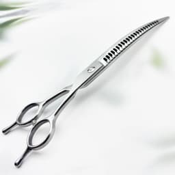Wingsbro 8 Inch Dog Curved Shark Scissors, Pet Grooming Thinning Scissors, Dog Grooming and Hair Trimming Tool