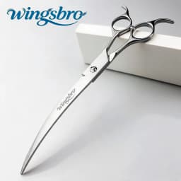 Wingsbro 8 Inch Dog Curved Shark Scissors, Pet Grooming Thinning Scissors, Dog Grooming and Hair Trimming Tool