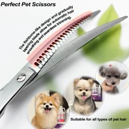 Wingsbro 8 Inch Dog Curved Shark Scissors, Pet Grooming Thinning Scissors, Dog Grooming and Hair Trimming Tool