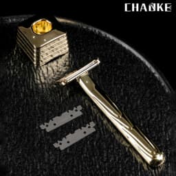 Chaoke Manual Razor Vintage Straight Razor Hand Shaving Razor Stand Beard Shaver Men's Double-Edged Blade