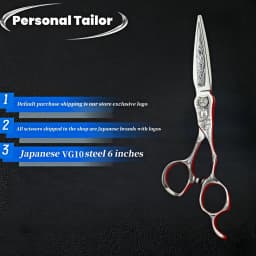 Professional Barber Scissors VG10 Steel 6.2 Inch 3D Carved Handle High-End Salon Hairdressing Sharp And Durable Cutting Tools