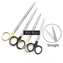 Gold Handle Blunt Tissue Scissors Peel Skin Scissors Nose Peel Blunt Scissors Round Head Serrated Nasal Surgery Tools