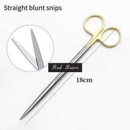 Gold Handle Blunt Tissue Scissors Peel Skin Scissors Nose Peel Blunt Scissors Round Head Serrated Nasal Surgery Tools