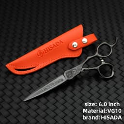 HISADA Hairdressing Scissors 6.0 Inch VG10 Steel Grade Scissors Pattern Professional Hair Salon Top Professional Scissor