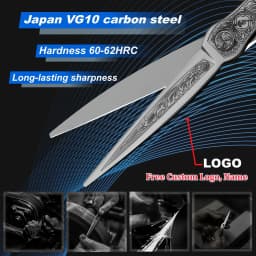 HISADA Hairdressing Scissors 6.0 Inch VG10 Steel Grade Scissors Pattern Professional Hair Salon Top Professional Scissor