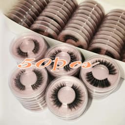 Wholesal 50Pairs Cat Eye Lashes Natural long Mixed Style Curling Fluffy Eyelashes Reusable Portable Individual Packing Faux Lash