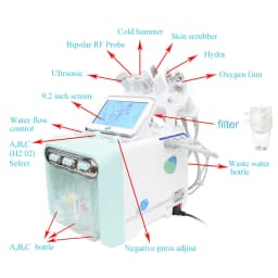 AOKO 6 in 1 Professional Beauty Facial Machine Hydra Aqua Deep Cleaning Skin Care Device H2-O2 Hydro Dermabrasion RF Bio-lifting