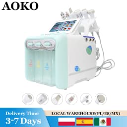 AOKO 6 in 1 Professional Beauty Facial Machine Hydra Aqua Deep Cleaning Skin Care Device H2-O2 Hydro Dermabrasion RF Bio-lifting