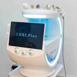 New 7 In 1 Smart Facial Cleansing Skin Analyze Deep Pore Vacuum Hydra Lift Anti-aging Beauty Machine Ice Blue