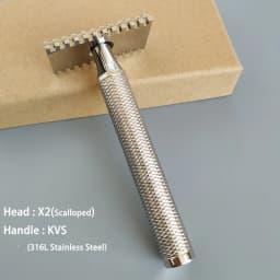 Dscosmetic X2 316L Stainless Steel Double Edge Safety Razor Cpen Comb for Man Wet Shaving