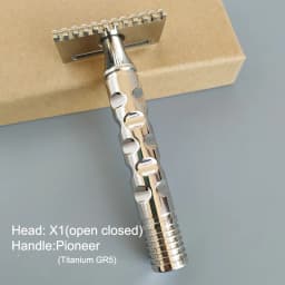 Dscosmetic X2 316L Stainless Steel Double Edge Safety Razor Cpen Comb for Man Wet Shaving