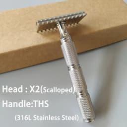Dscosmetic X2 316L Stainless Steel Double Edge Safety Razor Cpen Comb for Man Wet Shaving