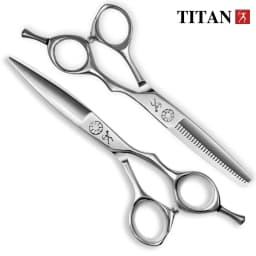 Titan Professional Hair Scissors Barber Tool Beard Ball Screw Hand Made Sharp VG10 Steel Hair Cutting Slicing Scissors