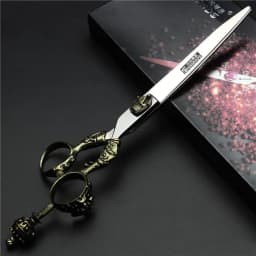 Retro professional barber shop hairdressing scissors 6.0 440c 7 inch hair cutting thinning shears kit tesoura makas barbearia