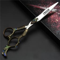 Retro professional barber shop hairdressing scissors 6.0 440c 7 inch hair cutting thinning shears kit tesoura makas barbearia