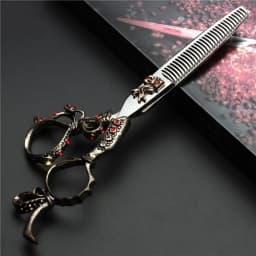 Retro professional barber shop hairdressing scissors 6.0 440c 7 inch hair cutting thinning shears kit tesoura makas barbearia