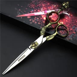 Retro professional barber shop hairdressing scissors 6.0 440c 7 inch hair cutting thinning shears kit tesoura makas barbearia