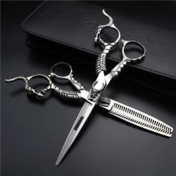 Retro professional barber shop hairdressing scissors 6.0 440c 7 inch hair cutting thinning shears kit tesoura makas barbearia