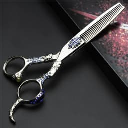 Retro professional barber shop hairdressing scissors 6.0 440c 7 inch hair cutting thinning shears kit tesoura makas barbearia