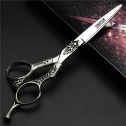Retro professional barber shop hairdressing scissors 6.0 440c 7 inch hair cutting thinning shears kit tesoura makas barbearia