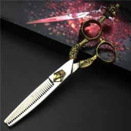 Retro professional barber shop hairdressing scissors 6.0 440c 7 inch hair cutting thinning shears kit tesoura makas barbearia
