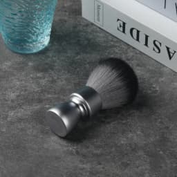 YAQI Aluma Heavy Metal Handle Timber Wolf Synthetic Hair Tuxedo Knot Shaving Brush for Mens Shave