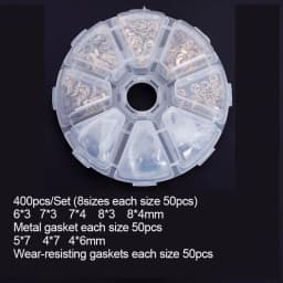 8 Sizes Mix Gaskets 400/800/1600 Pcs Metal Gasket Nylon Wear-Resisting Gaskets Repair Kit Hairdressing Scissor Accessory PJ-0010