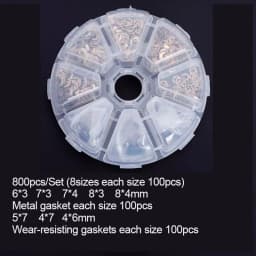 8 Sizes Mix Gaskets 400/800/1600 Pcs Metal Gasket Nylon Wear-Resisting Gaskets Repair Kit Hairdressing Scissor Accessory PJ-0010