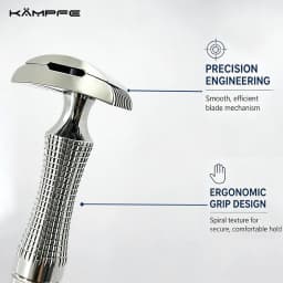 KAMPFE Stainless Steel /Titanium Safety Razor CNC Precision Machined Double Edge Manual Razor Smooth Wet Shaving for Men