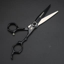 Black Gemstone Screw Hair Scissors 6-Inch JP440C Steel Cutting Scissors and Thinning Scissors Professional Hair Cutting Tool