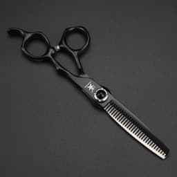 Black Gemstone Screw Hair Scissors 6-Inch JP440C Steel Cutting Scissors and Thinning Scissors Professional Hair Cutting Tool
