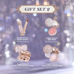 Flower Knows Knight Unicorn Collection Gift Set Makeup Palette Mirror Lipstick Blush Loose Setting Powder Kit De Maquillaje