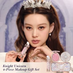 Flower Knows Knight Unicorn Collection Gift Set Makeup Palette Mirror Lipstick Blush Loose Setting Powder Kit De Maquillaje
