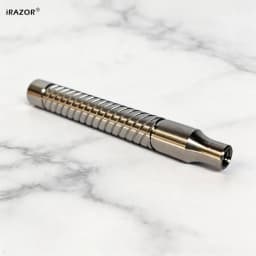 iRAZOR 316 Stainless Steel Safety Razor Handle DE Double Edge Shaving Razor with CNC Polished Anti-Slip Grip for Men's Beard