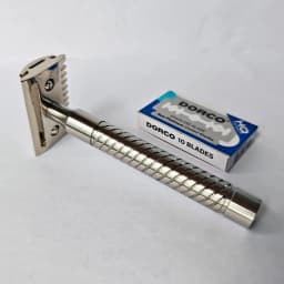 iRAZOR 316 Stainless Steel Safety Razor Handle DE Double Edge Shaving Razor with CNC Polished Anti-Slip Grip for Men's Beard