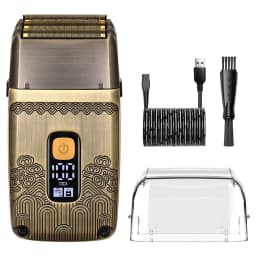 Hatteker Vintage Style Electric Shaver for Men LED Display USB Rechargeable Foil Razor with Cleaning Brush & Storage Case