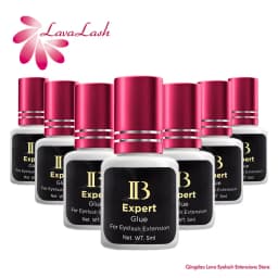 10 Bottles IBeauty Expert Glue Eyelash Extensions Korea Original IB Wine Red Cap Lash False Eyelash Adhesive 5ml Quick Dry Time