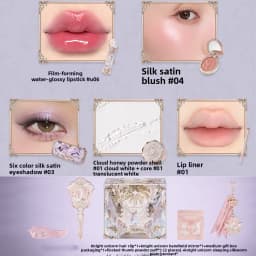 Flower Knows Knight Unicorn Makeup Gift Set Lipstick Blush Cloud Setting Powder Starlight Eyeshadow,Cosmetics Kit Gift Box