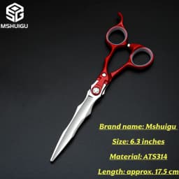 ATS314 Steel 6.3' Professional Hairdressing Scissors Barber Shears for Salon Stylists, Ultra-Sharp & Durable Mshuigu