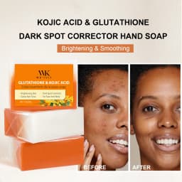 WK JALY Kojic Acid Whitening Soap Bar, With Glutathione, Vitamin C, Dark Spot Corrector, Even Skin Tone,  For Face, Body 200g