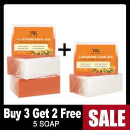 WK JALY Kojic Acid Whitening Soap Bar, With Glutathione, Vitamin C, Dark Spot Corrector, Even Skin Tone,  For Face, Body 200g
