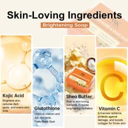 WK JALY Kojic Acid Whitening Soap Bar, With Glutathione, Vitamin C, Dark Spot Corrector, Even Skin Tone,  For Face, Body 200g