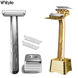 Whityle 21TS Glide Pro 4D Super Safety Shaving Shaver with Stand for Man Women Haft One Blade ECO-friendly Metal Razor Gift Box